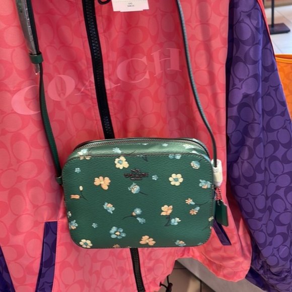 Coach Bags Coach Mini Camera Bag With Mystical Floral Print Green